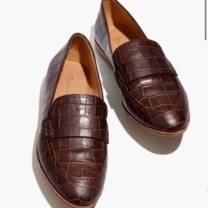 Made well The Alex Loafer in Croc Embossed Leather Size 6.5